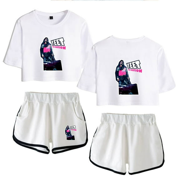 Jey Uso Casual Summer Retro Fashion Women's Short sleeved Shorts Set