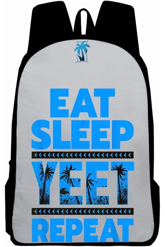 Jey Uso Eat Sleep Yeet Repeat Backpack Casual Daypack Women Men Rucksack Unisex Packsack Travel Bag (Gray,One Size)