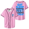 thumbnail image 1 of Jey Uso Eat Sleep Yeet Repeat Baseball Jersey V-Neck Shirt Women Men Short Sleeve Streetwear Clothes, 1 of 3