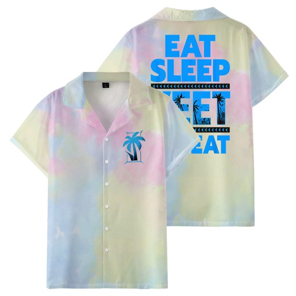 Jey Uso Eat Sleep Yeet Repeat Shirts Women Men's Short Sleeve Button-up Tshirt Trendy Outfits