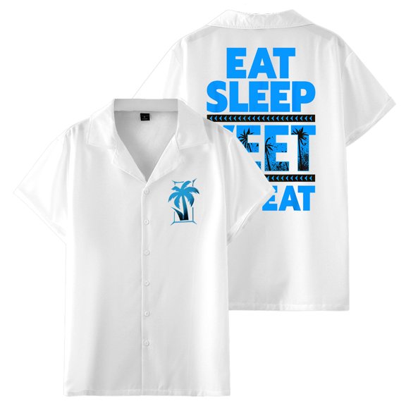 Jey Uso Eat Sleep Yeet Repeat Shirts Women Men's Short Sleeve Button-up Tshirt Trendy Outfits