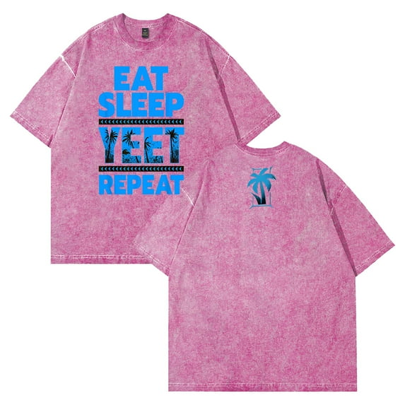 Jey Uso Eat Sleep Yeet Repeat T-shirt Crewneck Short Sleeve Cotton Washed Tee Women Men Streetwear