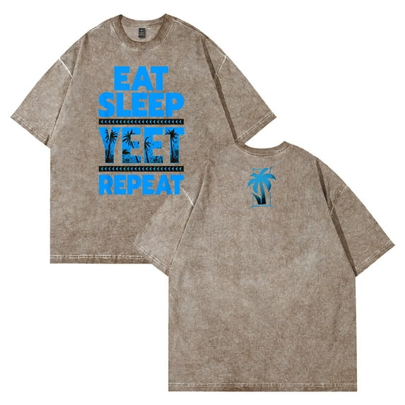 Jey Uso Eat Sleep Yeet Repeat T-shirt Crewneck Short Sleeve Cotton Washed Tee Women Men Streetwear