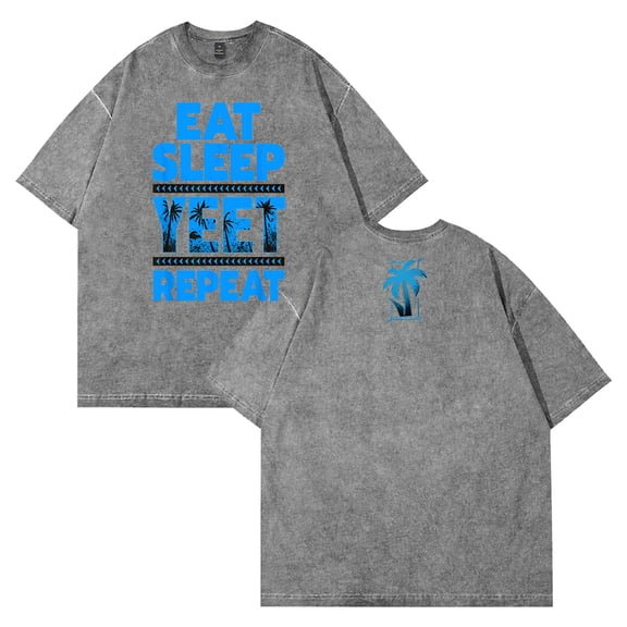 Jey Uso Eat Sleep Yeet Repeat T-shirt Crewneck Short Sleeve Cotton Washed Tee Women Men Streetwear