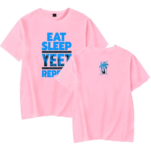 Jey Uso Eat Sleep Yeet Repeat T-shirt Hip Hop Style Short Sleeve Fashion Tee Shirt