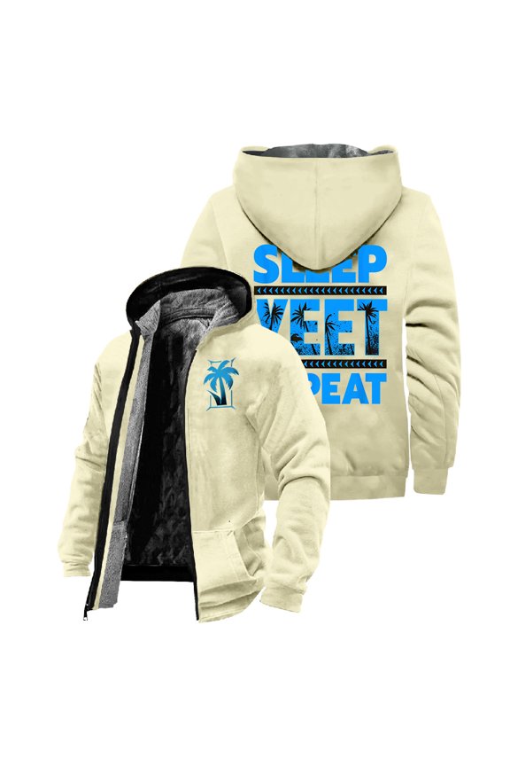 Jey Uso Eat Sleep Yeet Repeat Zipper Hoodie Winter Coat Long Sleeve Streetwear Women Men Jacket Parkas