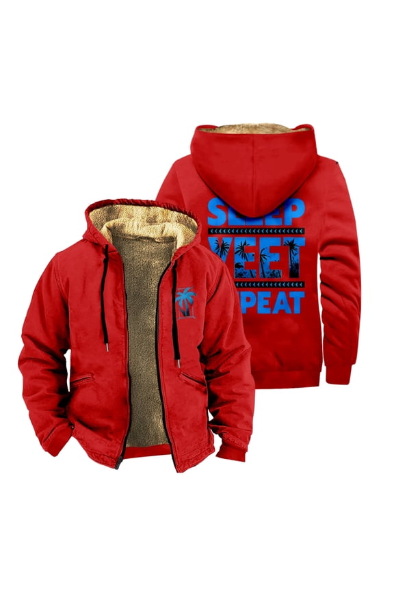 Jey Uso Eat Sleep Yeet Repeat Zipper Hoodies Women Men Jacket Parkas Long Sleeve Casual Streetwear Coat