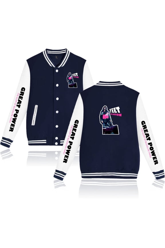 Jey Uso Fashionable retro men's and women's casual long sleeved baseball jacket