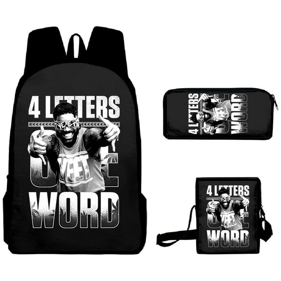 Jey Uso Four Letters One Word 3pcs/set Backpack Crossbody Bag Women Men Outdoor Casual Rucksack 3D Bags