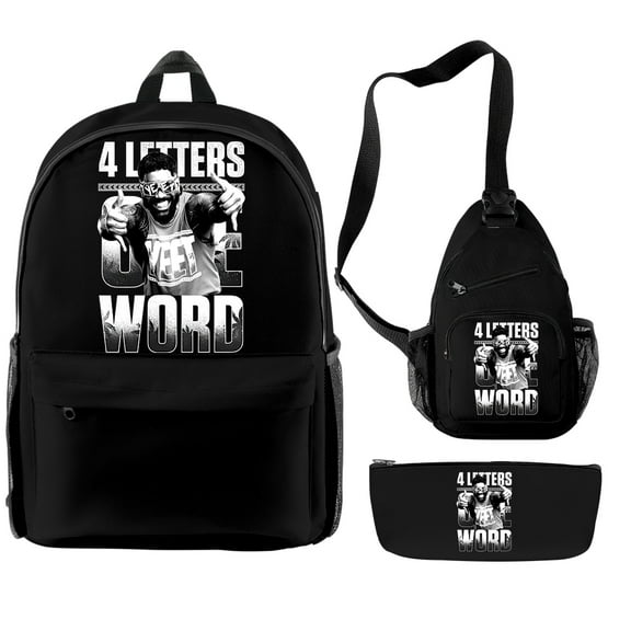 Jey Uso Four Letters One Word 3pcs/set Backpack Shoulder Bag Women Men Outdoor Rucksack Casual Travel Bags
