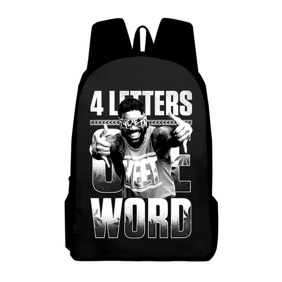 Jey Uso Four Letters One Word Backpack Casual Rucksack Women Men Outdoor Daypack 3D Packsack