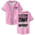 thumbnail image 1 of Jey Uso Four Letters One Word Baseball Jersey Short Sleeve Button-up Shirts Women Men Streetwear Tops, 1 of 2