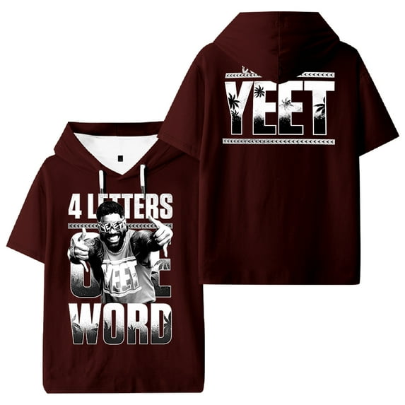 Jey Uso Four Letters One Word Hooded T-shirt Short Sleeve Sportwear Tee Women Men Outdoor Streetwear Tops