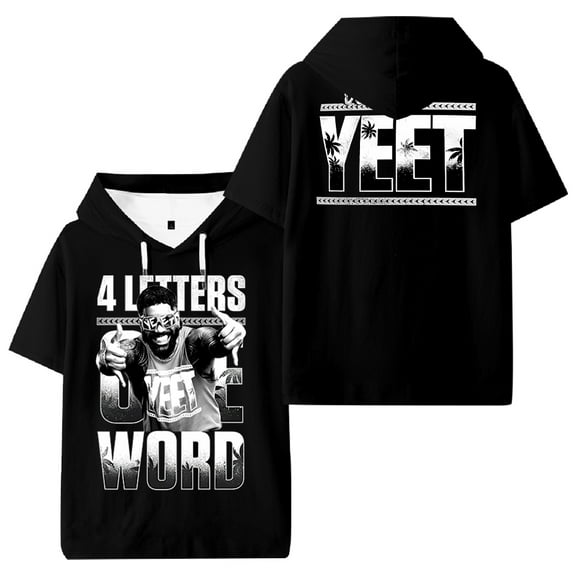 Jey Uso Four Letters One Word Hooded T-shirt Short Sleeve Sportwear Tee Women Men Outdoor Streetwear Tops