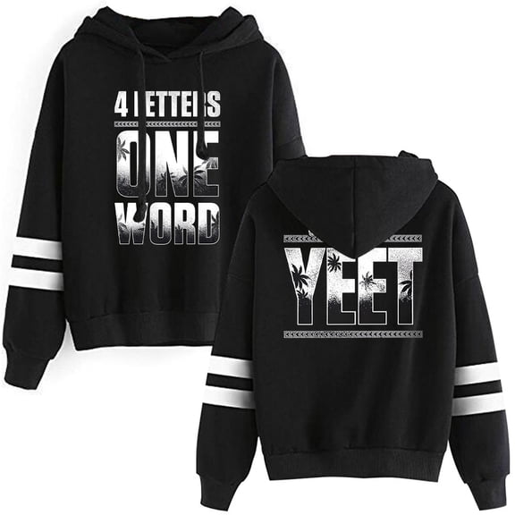 Jey Uso Four Letters One Word Hoodie Long Sleeve Pocketless Unisex Sweatshirt Casual Trendy Pullovers