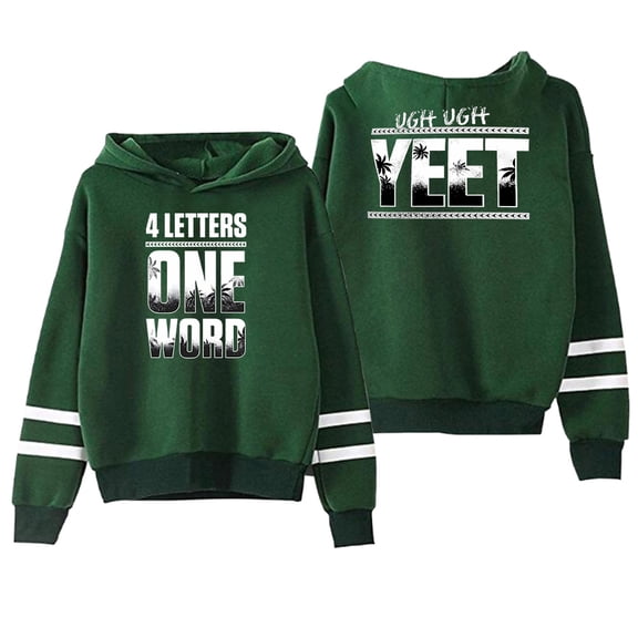 Jey Uso Four Letters One Word Hoodie Pocketless Parallel Bars Sleeve Streetwear Women Men Sweatshirt