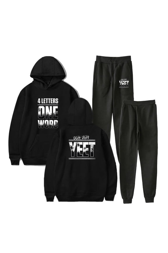 Jey Uso Four Letters One Word Hoodies Jogger Pants Women Men Streetwear Set