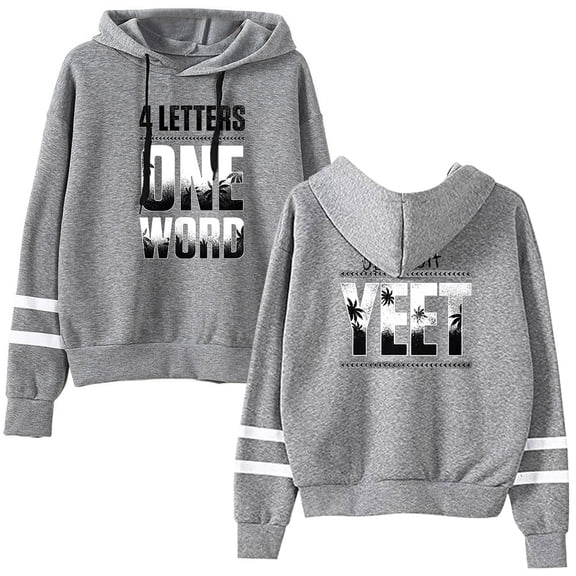 Jey Uso Four Letters One Word Hoodies Pocketless Parallel Bars Sleeve Streetwear