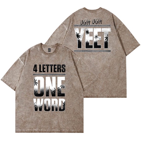 Jey Uso Four Letters One Word Vintage Wash T-Shirts Women Men Cotton Short Sleeve Tee