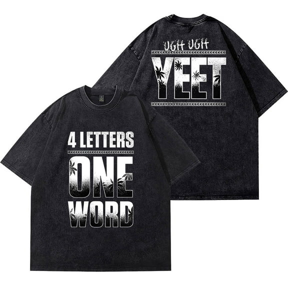 Jey Uso Four Letters One Word Vintage Wash T-Shirts Women Men Cotton Short Sleeve Tee