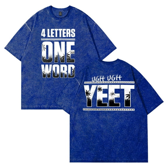 Jey Uso Four Letters One Word Washed T-shirt Crewneck Short Sleeve Cotton Tee Women Men Streetwear Tops