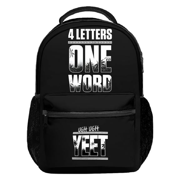 Jey Uso Four Letters One Word Yeet Backpack Casual Packsack Women Men Outdoor Rucksack Travel Bag