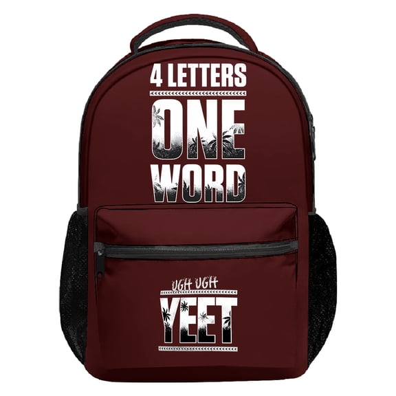 Jey Uso Four Letters One Word Yeet Backpack Casual Packsack Women Men Outdoor Rucksack Travel Bag