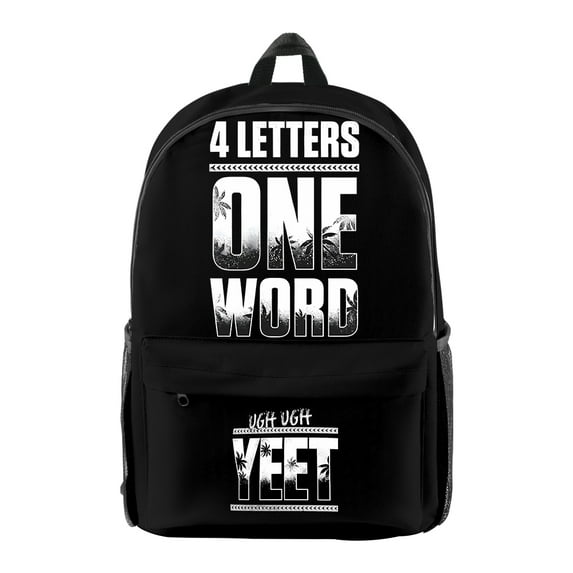Jey Uso Four Letters One Word Yeet Backpack Casual Rucksack Casual Traval Bag Women Men Outdoor Daypack