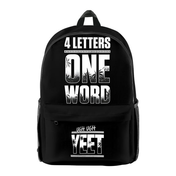 Jey Uso Four Letters One Word Yeet Backpack Casual Rucksack Casual Traval Bag Women Men Outdoor Daypack