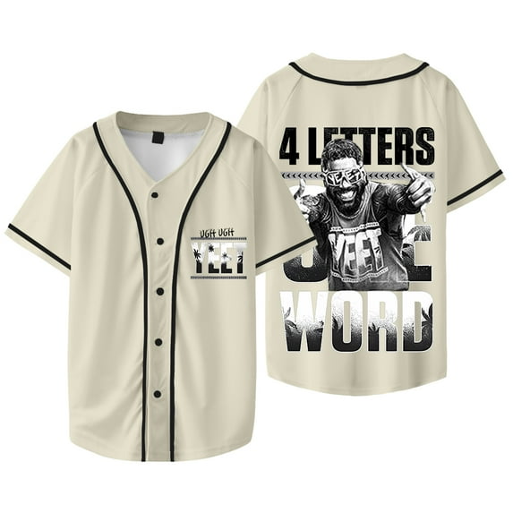 Jey Uso Four Letters One Word Yeet Baseball Jacket Cosplay Unisex V-neck Short Sleeve T-Shirts