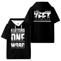 Jey Uso Four Letters One Word Yeet Hooded T-shirt Short Sleeve Gym Tee Women Men Streetwear Tops