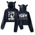 thumbnail image 1 of Jey Uso Four Letters One Word Yeet Hoodie Cat Ears Hooded Sweatshirt Long Sleeve Crop Top Women's Clothes, 1 of 3