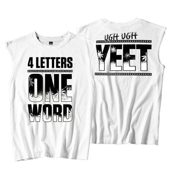 Jey Uso Four Letters One Word Yeet Tank Tops Sleeveless Gym Vest Women Men Outdoor Streetwear Tops