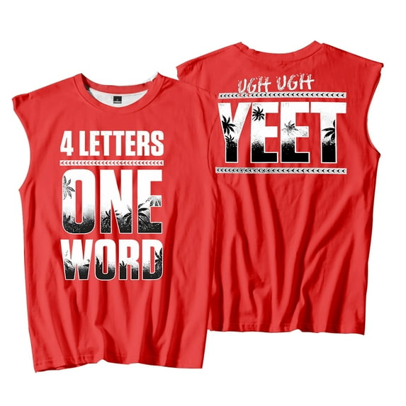 Jey Uso Four Letters One Word Yeet Tank Tops Sleeveless Gym Vest Women Men Outdoor Streetwear Tops