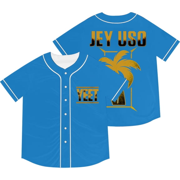 Jey Uso Golden Yeet Logo Merch Baseball Jacket Cosplay Unisex Fashion Short Sleeve V-neck T-Shirts
