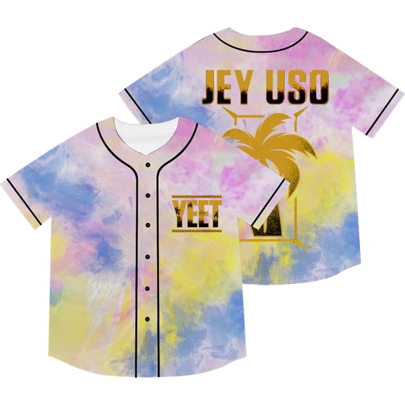 Jey Uso Golden Yeet Logo Merch Baseball Jacket Cosplay Unisex Fashion Short Sleeve V-neck T-Shirts