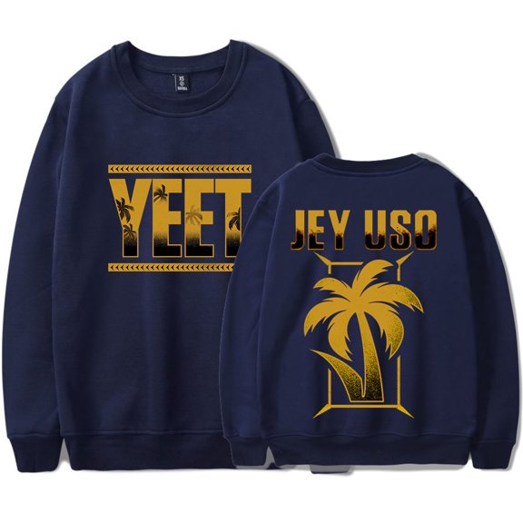 Jey Uso Golden Yeet Logo Merch Crewneck Sweatshirts Women Men Fashion Long Sleeve T-Shirts