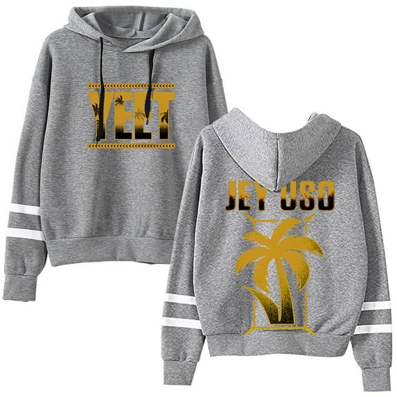 Jey Uso Golden Yeet Logo Merch Pullover Hoodies Pocketless Parallel Bars Sleeve Streetwear
