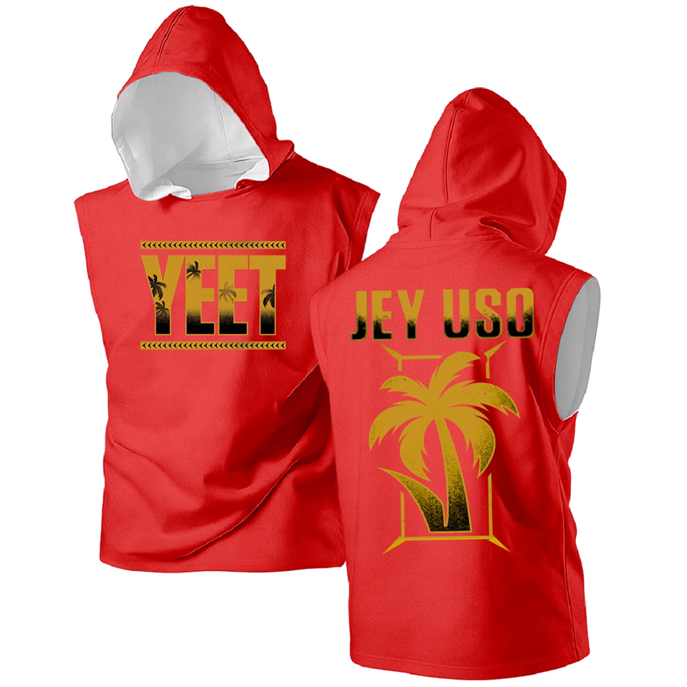 Jey Uso Golden Yeet Merch Hooded Tank Tops Women Men Sleeveless Hoodie ...