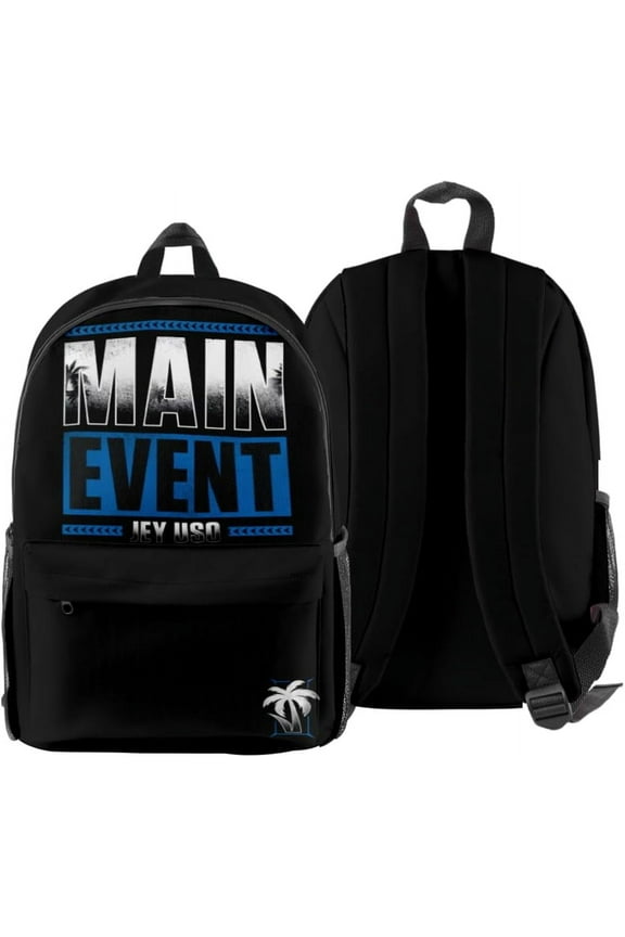 Jey Uso Main Event 3D Fashion Backpack Printed Multi Zipper Pack Casual Bag
