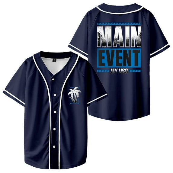 Jey Uso Main Event Baseball Jersey Shirt V-Neck Women Men Short Sleeve Streetwear Clothes