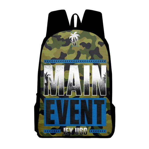 Jey Uso Main Event Merch Backpack Casual Daypack Women Men Rucksack Unisex Travel Bag