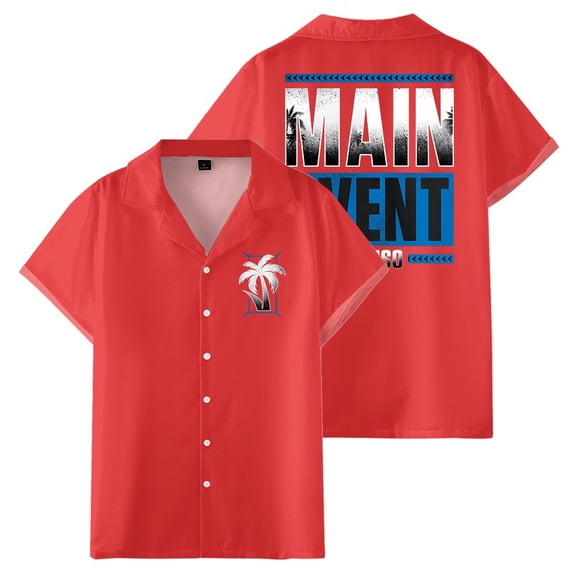 Jey Uso Main Event Merch Shirt Women Men Camp Collar Short Sleeve V-Neck Fashion Shirts