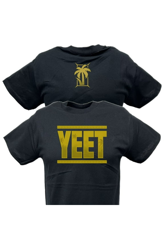 Jey Uso Main Event YEET Gold Logo Kids Youth Black T-shirt