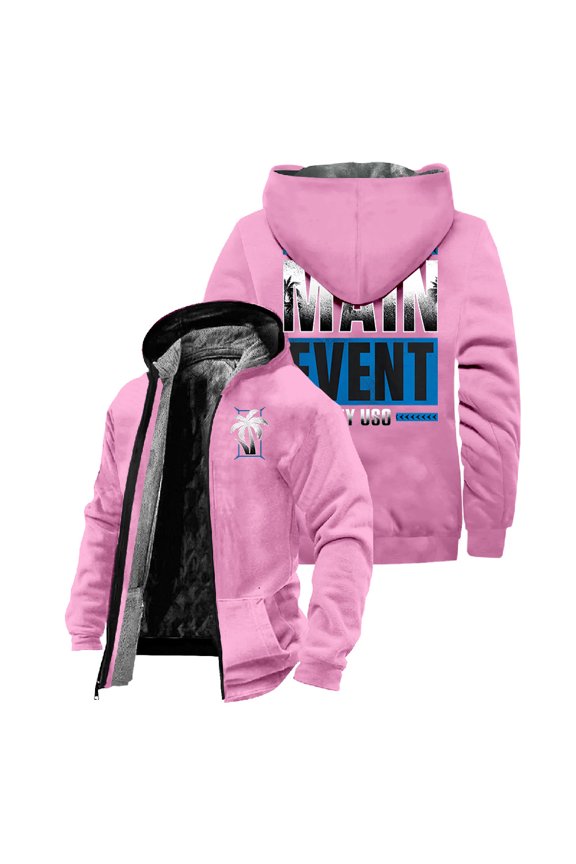 Jey Uso Main Event Zipper Hoodie Unisex Jacket Parkas Long Sleeve Streetwear Women Men Winter Coat