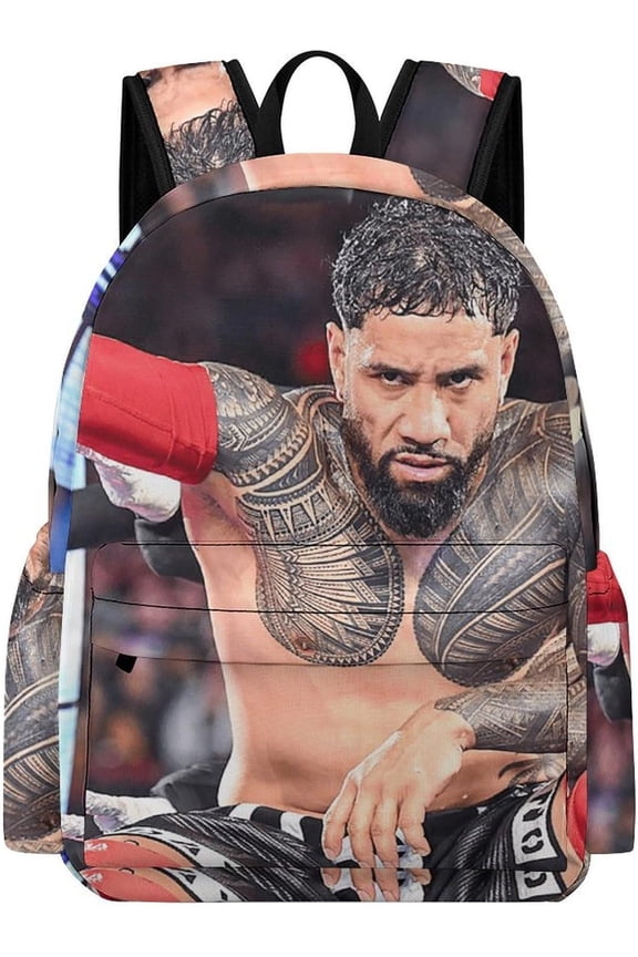 Jey Uso Merch Backpack Oxford Laptop Bags Professional Wrestler Large Capacity Packsack16.5x 11.8 X 5.9 Inch