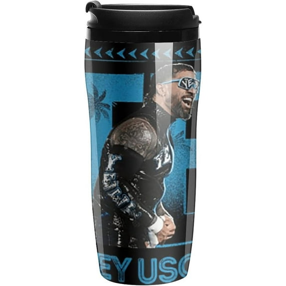 Jey Uso Merch Coffee Mug With Lids Thermos Plastic Travel Cup Reusable Cups For Hot And Cold Drink 350ml