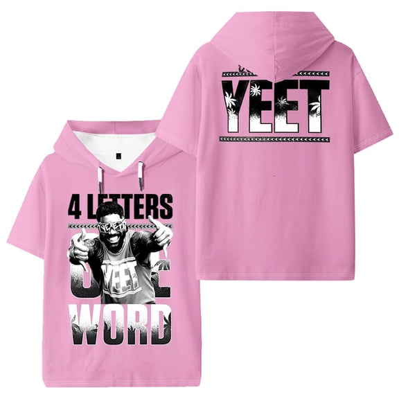 Jey Uso Merch Four Letters One Word Hooded T-shirt Women Men Short Sleeve Tee Casual Fashion Tops