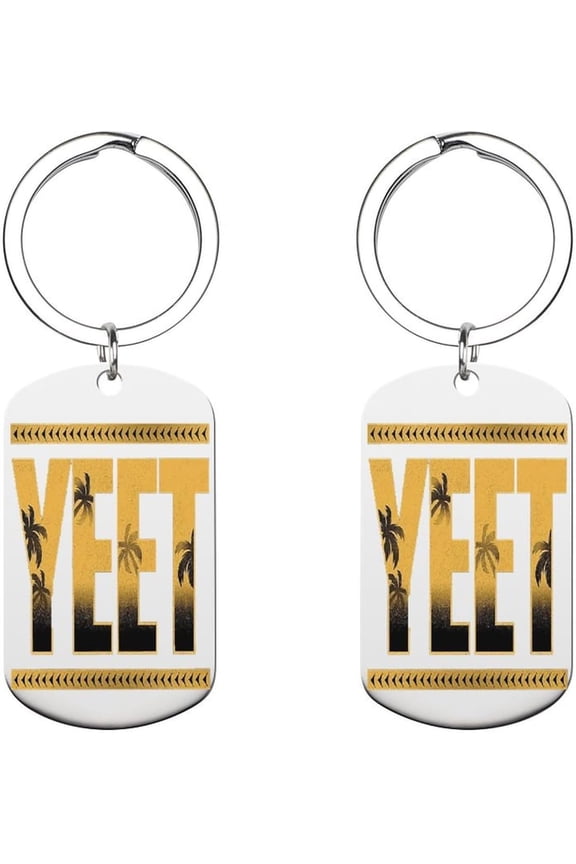 Jey Uso Merch Keychain Yeet Metal Car Key Ring For Women Men Keychain Bag Purse Accessories Gift 2x1.1 Inch