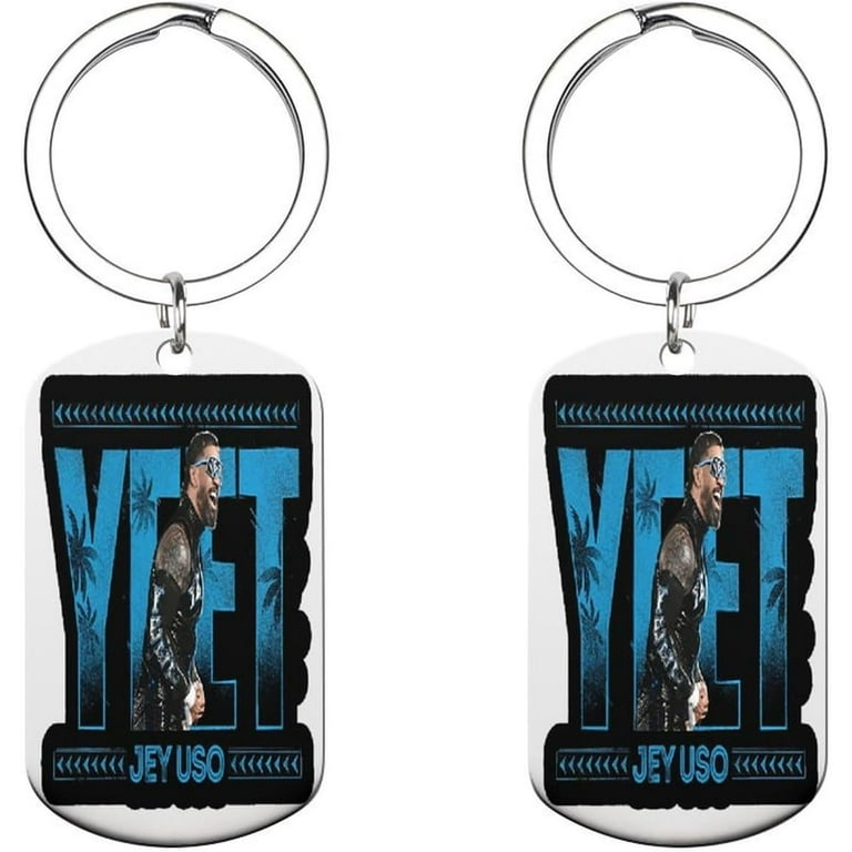 Jey Uso Merch Keychain Yeet Metal Car Key Ring For Women Men